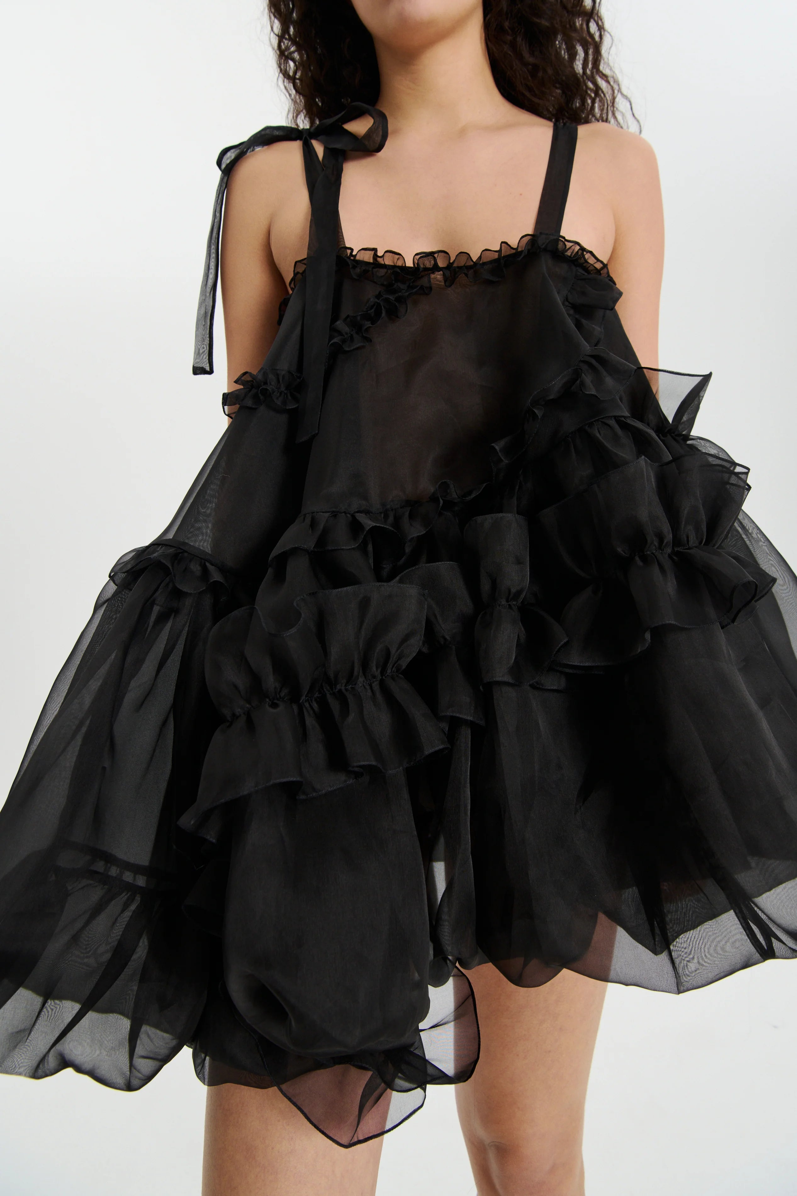 CRISTINA | DRESS SATIN ORGANZA BLACK