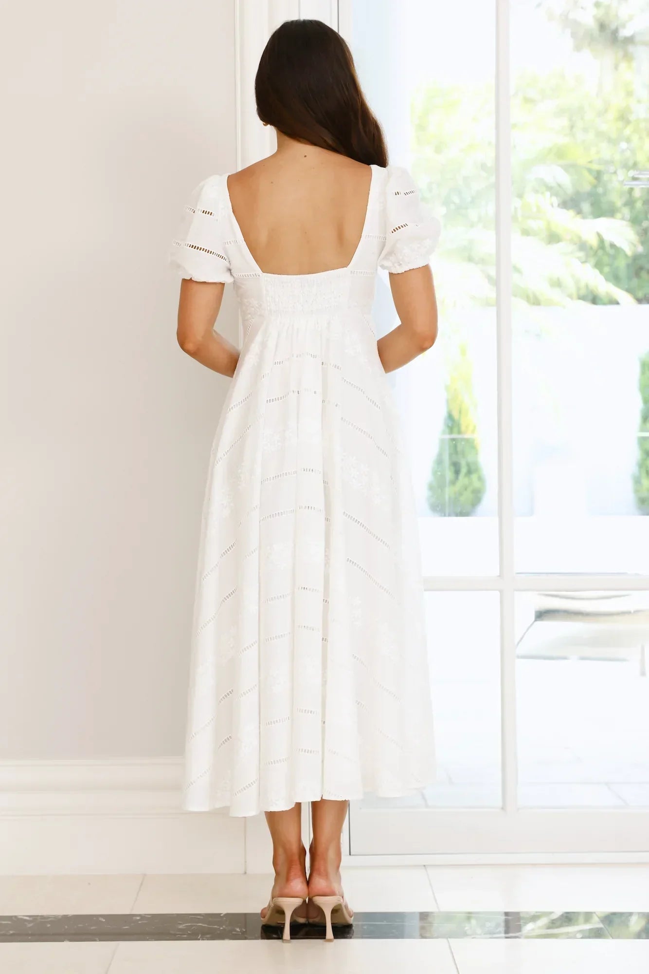 Honeysuckle Haven Maxi Dress White