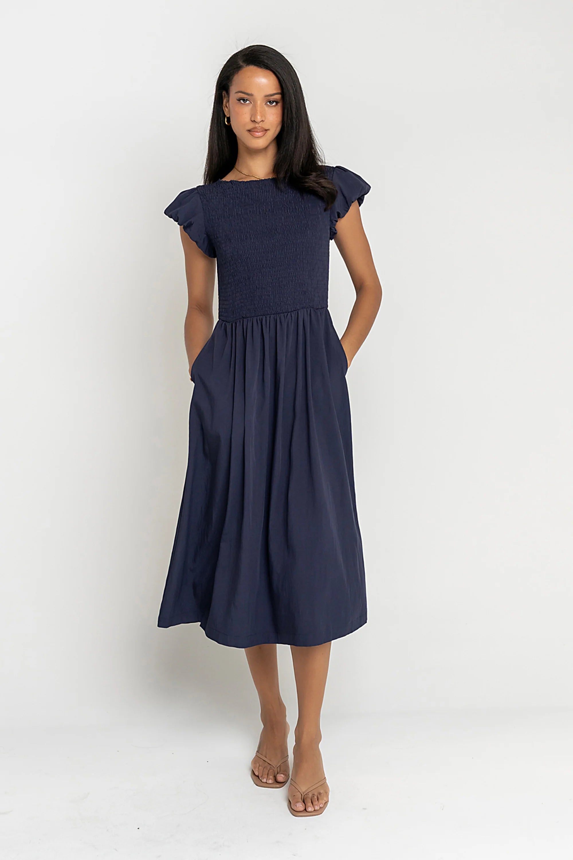 Harshell Smocked Midi Dress - FINAL SALE